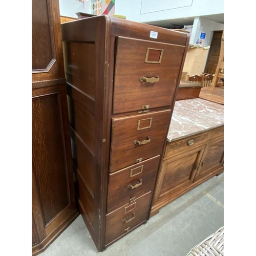 119 - Circa 1920 Library Bureau Ltd (USA) mahogany filing cabinet 132H 45W 69D