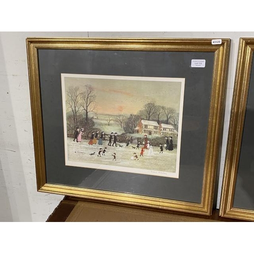 132 - Gilt framed pencil signed Limited Edition print of 850 copies 'Gathering Holly' by Helen Bradley MBE... 