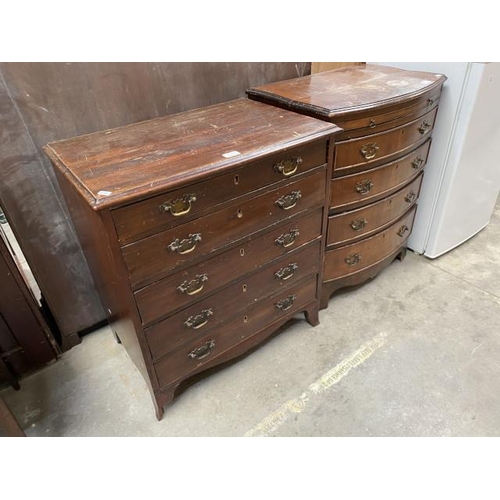 139 - 2 mahogany chest of drawers 73H 68W 42D & 76H 59W 43D