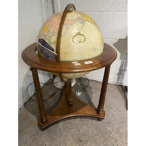 80 - Vintage illuminated globe 80H 60cm diameter