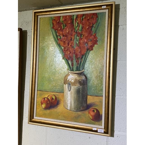 83 - Framed still life oil painting of flowers 62x87cm