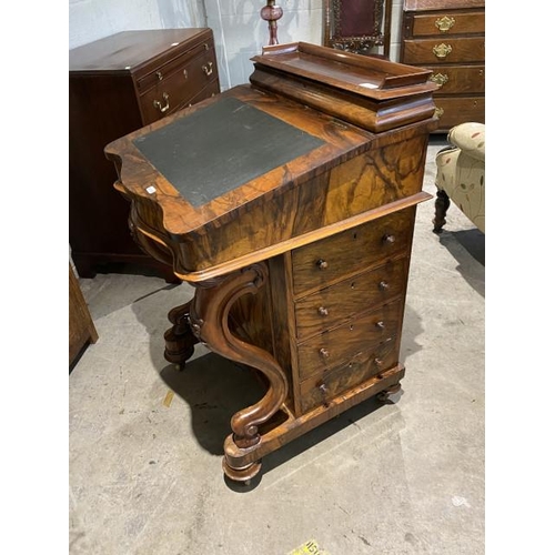 56 - Victorian walnut Davenport 92H 53W 55D