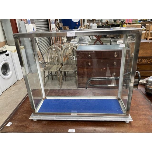 112 - Chrome/glass display cabinet 55H 61W 20D