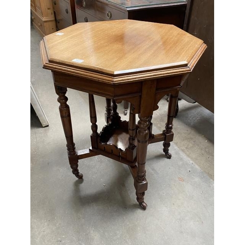 14 - Edwardian mahogany octagonal centre table 80H 70W 70D