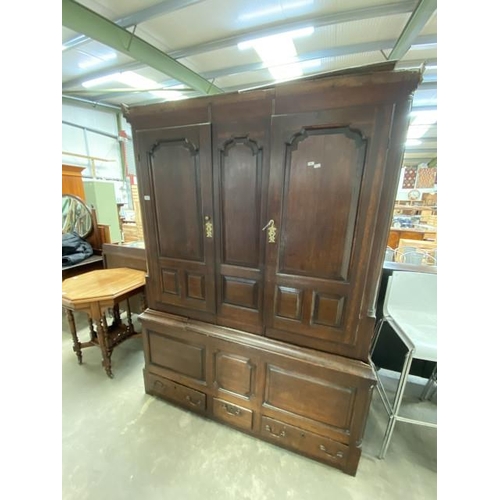 15 - 18th century oak Livery cupboard, circa 1740 (as found) 200H 153W 50D