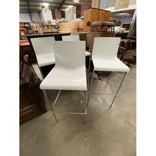 16 - 4 Pedrali 'Kuadra' Italian bar stools in white