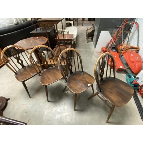 18 - 4 'Ercol' Fleur de Lys chairs