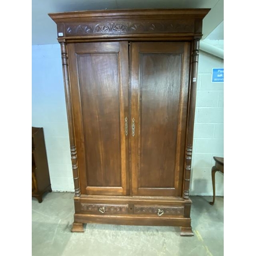 21 - French oak armoire (as found)220H 140W 63D