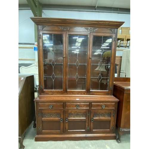 36 - Old Charm oak glazed dresser 192H 140W 45D