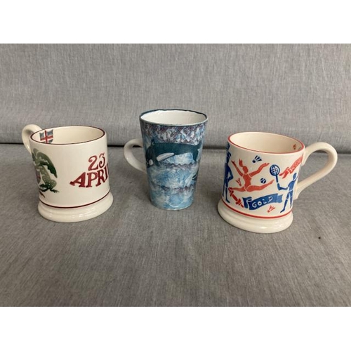 416 - Two Emma Bridgewater mugs & a Scottish Tain Dolphin mug