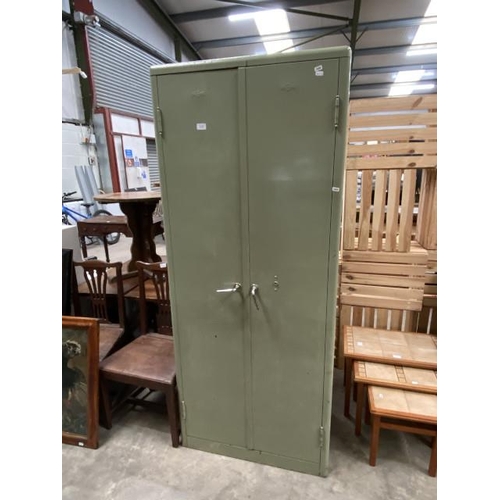 45 - Vintage 'Milners' metal 2 door cabinet with shelves to the interior 184H 77W 46D