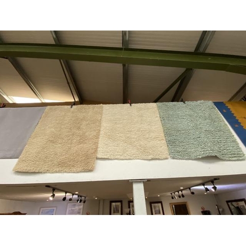 50 - 100% wool duck egg blue rug 180 x 120cm and 2 cream rugs 190 x 120cm & 170 x 110cm