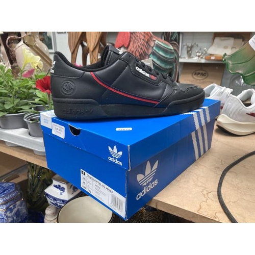 508 - Adidas 'Continental 80' vegan trainers in black - size 11 (new with tags & box)