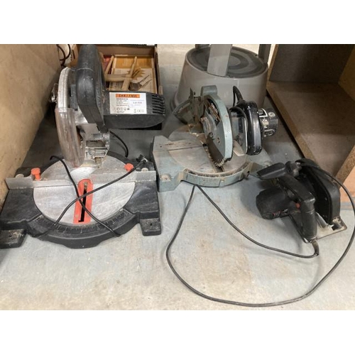 534 - Challenge compound mitre saw, Delta compound mitre saw & a Skilsaw 40mm saw