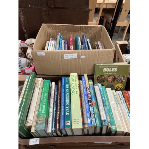 546 - 2 containers of gardening themed books including The Complete Gardener, How to be a Gardener, The Br... 