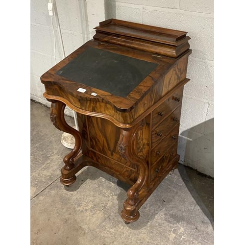 56 - Victorian walnut Davenport 92H 53W 55D