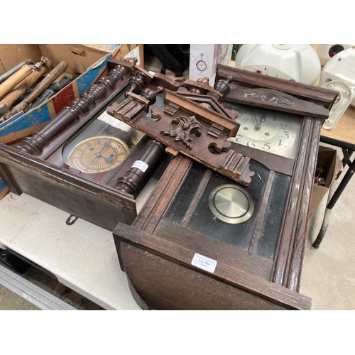 564 - 2 mahogany cased pendulum clocks as found