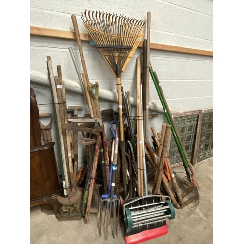 7 - Assorted garden and workshop tools