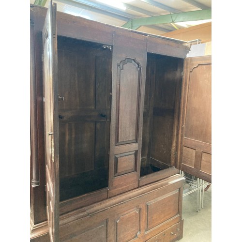 15 - 18th century oak Livery cupboard, circa 1740 (as found) 200H 153W 50D