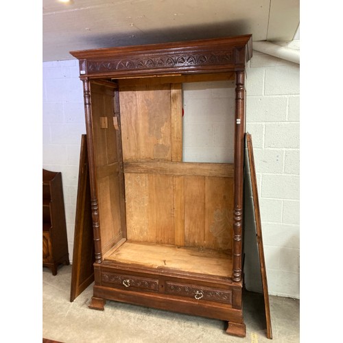 21 - French oak armoire (as found)220H 140W 63D