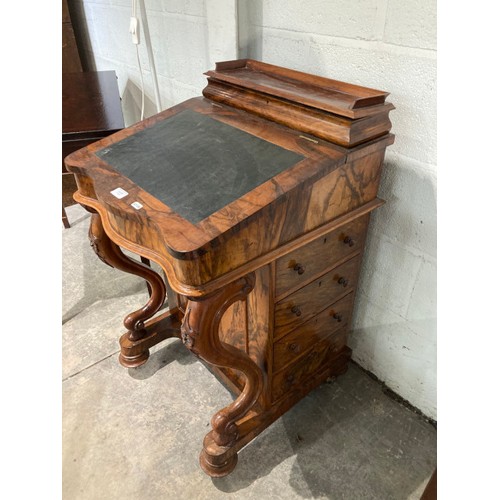 56 - Victorian walnut Davenport 92H 53W 55D