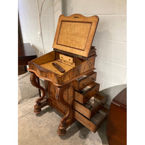 56 - Victorian walnut Davenport 92H 53W 55D