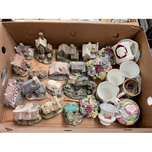 548 - Assorted collectables including David Winter and Lilliput Lane miniatures, commemorative wares, teap... 