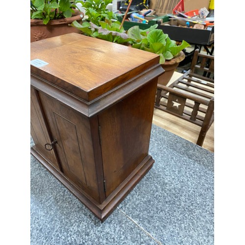 269 - Victorian walnut cabinet with key 30W 34H 20D