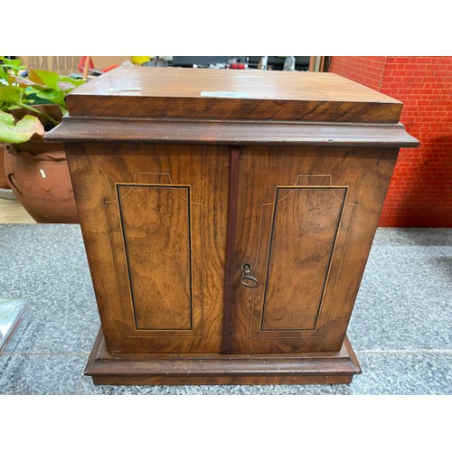 269 - Victorian walnut cabinet with key 30W 34H 20D