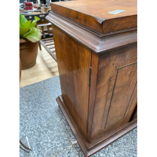 269 - Victorian walnut cabinet with key 30W 34H 20D