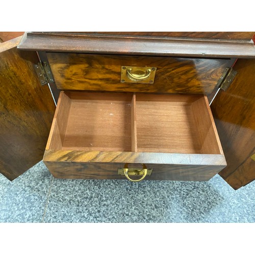 269 - Victorian walnut cabinet with key 30W 34H 20D