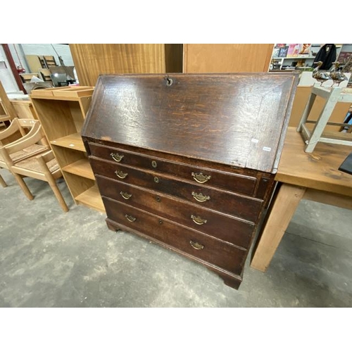 110 - Antique oak bureau 118H 108W 50D