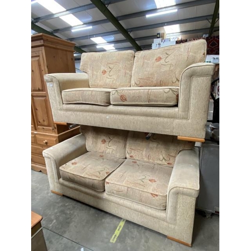 117 - 2 gold chenille settees 182W