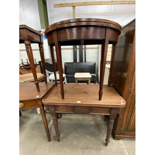 45 - Victorian mahogany fold over tea table 75H 96W 50-100D & Victorian mahogany fold over games table 76... 