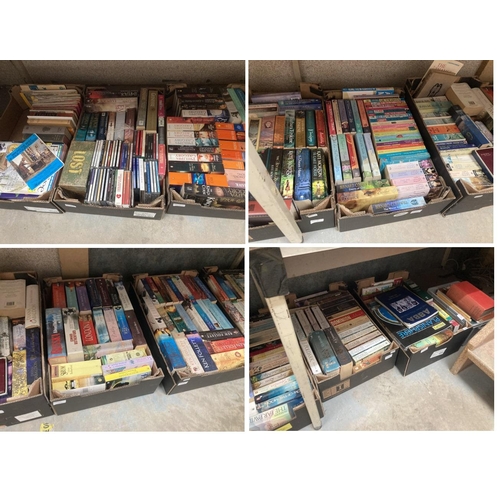 472 - 12 boxes of books & CD's inc. Winston Graham, C.J. Sansom, Ken Follett, Bryce Courtenay, Philippa Gr... 