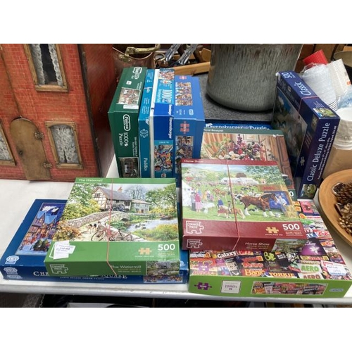 495 - 10 boxed jigsaw puzzles including The Watermill, The Evacuees, Whitby Harbour etc (please note the p... 