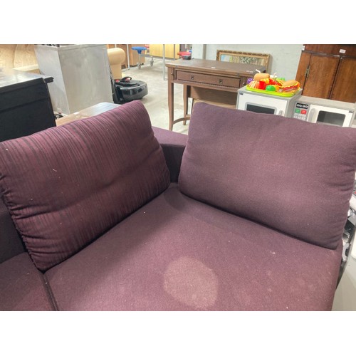 39 - Rolf Benz (Made in Germany) aubergine upholstered corner suite in 4 sections 60H 320W 230D (fabric w... 