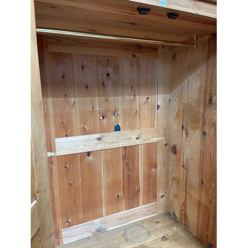 116 - Pine 2 door/4 drawer wardrobe 206H 104W 62D