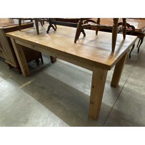 27 - Pine farmhouse table 80H 168W 86D