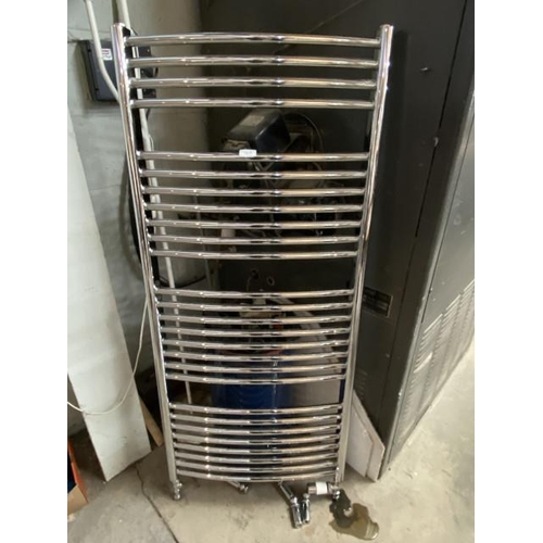 28 - Chrome heated towel rail 142H 60W