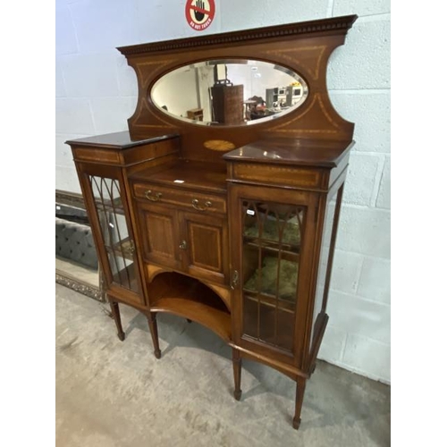 29 - Edwardian mahogany inlaid display cabinet 165H 120W 41D