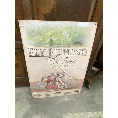 85 - Reproduction tin plate sign 'Fly Fishing' 70 x 50cm