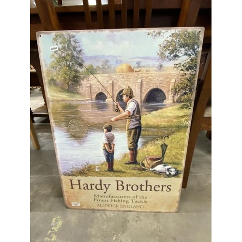 87 - Reproduction tin plate sign 'Hardy Brothers' 70 x 50cm