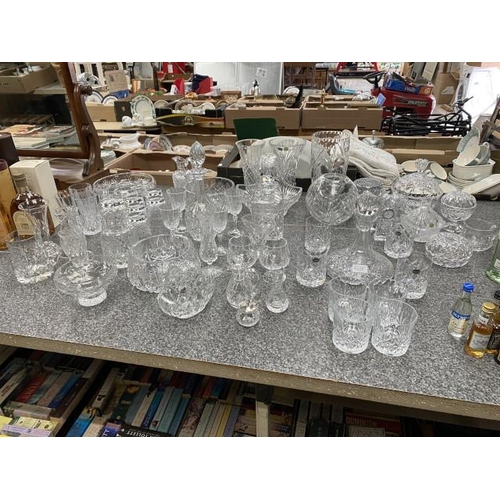 264 - Collection of crystal glass inc. Waterford, Royal Doulton, Stuart, Bohemia etc.