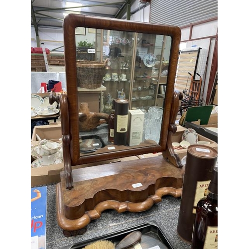 265 - Victorian walnut dressing table mirror 73H 61W 27D