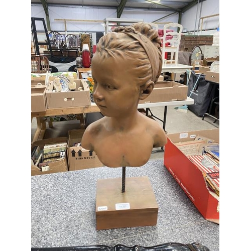 282 - Bust of child on stand 50cm H