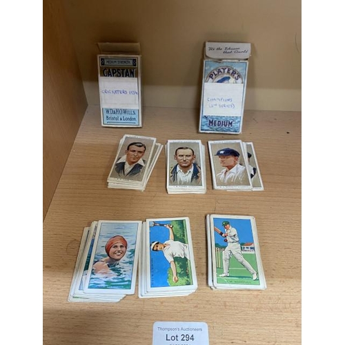 294 - Two complete sets of cigarette cards Will's cricketers 1934 & Gallagher Ltd Champions (2nd series)