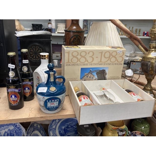 549 - 2 bottles of 1980 Guinness Commemorative Brew, Lamb’s Navy Rum 1849 (750ml), John Haig & Co Dimple M... 