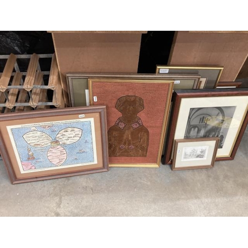 573 - Assorted framed pictures and prints including The Scots Regiment in The British Army