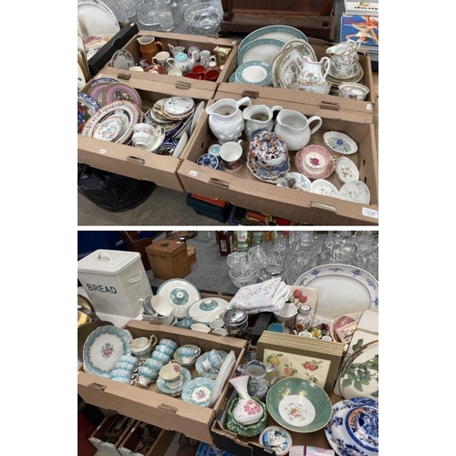 589 - 8 boxes of assorted collectables including Royal Doulton Cascade dinner wares, Wedgewood Campion, Cl... 